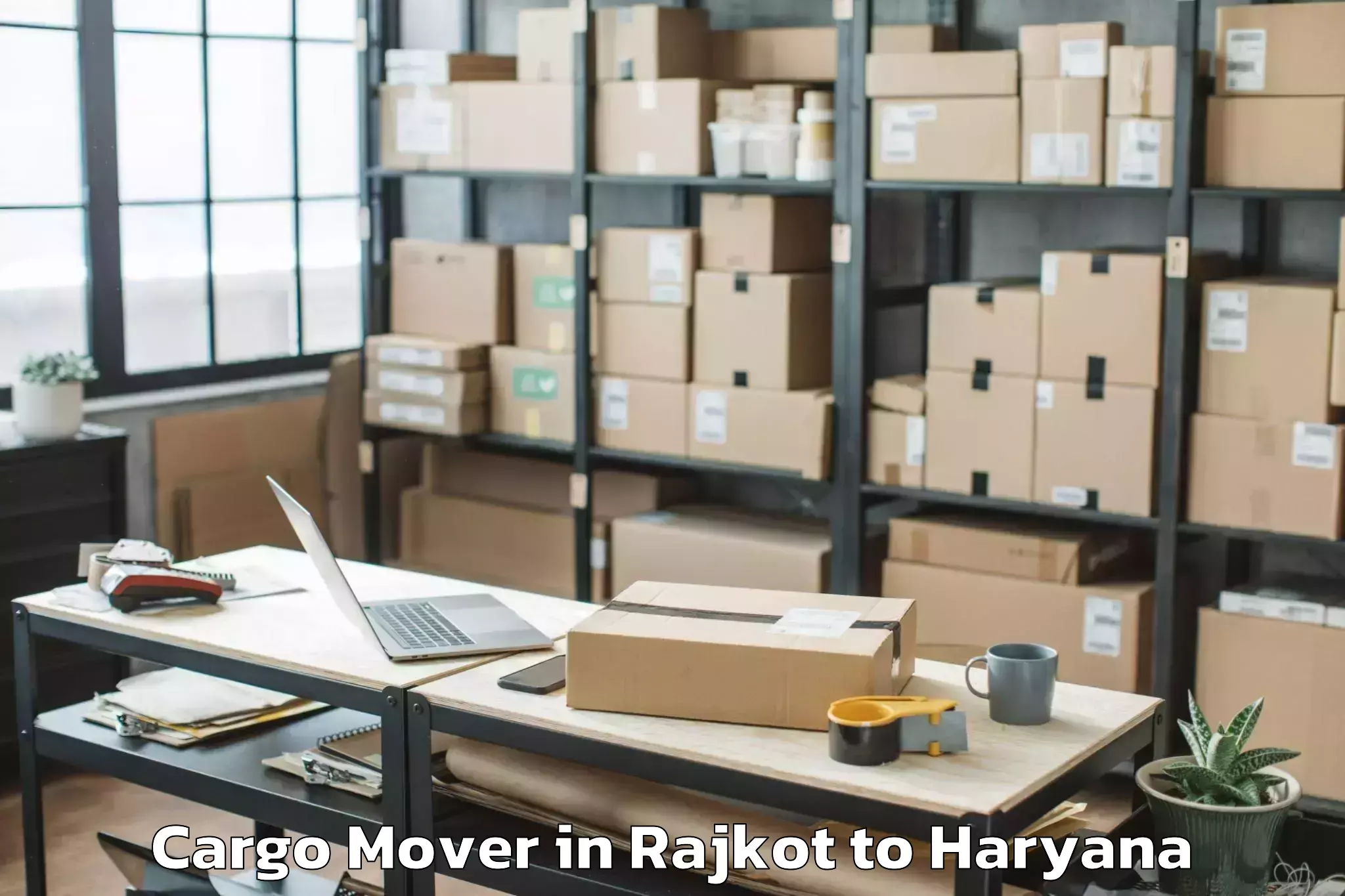 Book Rajkot to Abhilashi University Rohtak Cargo Mover Online